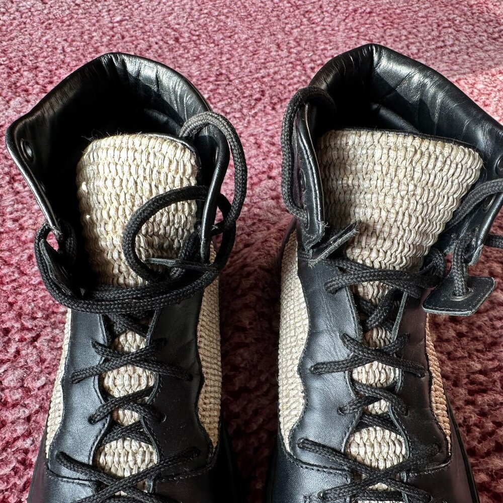 Balenciaga Tess S.Gomma High-Top Sneakers – Leather & Woven Mesh Size 41